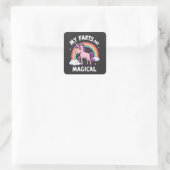 Sticker Carré Mes Farts sont Magique Funny Unicorn Arc-en-ciel (Sac)