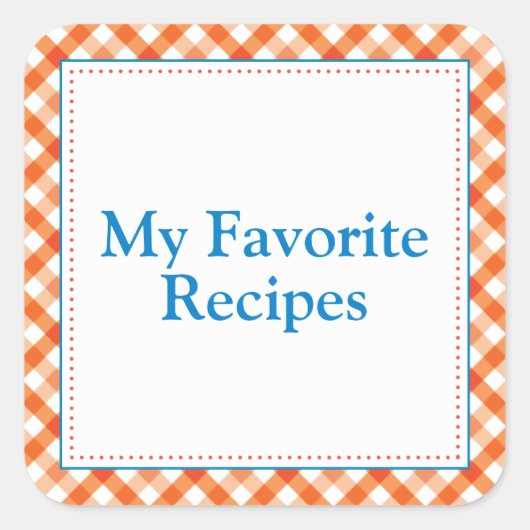 Sticker Carré Mes recettes favorites (Devant)
