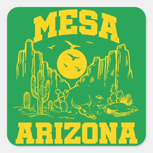 Sticker Carré Mesa, Arizona (Devant)