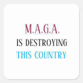 Sticker Carré Message anti-MAGA (Devant)