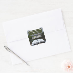 Sticker Carré Message de foi - Versets de la Bible - Romains 10-