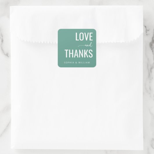 Sticker Carré Message de gratitude sarcelle chaud (Sac)