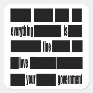Sticker Carré Message du gouvernement censuré