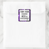 Sticker Carré Message inspirant ; Purple Bokeh (Sac)