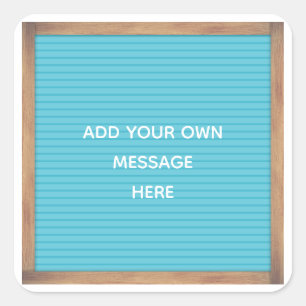 Sticker Carré Message personnalisé de marque de carte à lettres