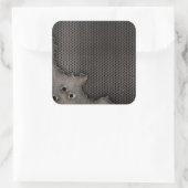 Sticker Carré Metal with bullet holes background (Sac)