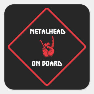 Sticker Carré Metalhead à bord d'autocollant
