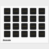 Sticker Carré Metallic Gold & Black Professional Modern Elegant (Feuille)