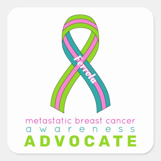 Sticker Carré Metastatic Breast Cancer Advocate White (Devant)