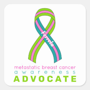 Sticker Carré Metastatic Breast Cancer Advocate White