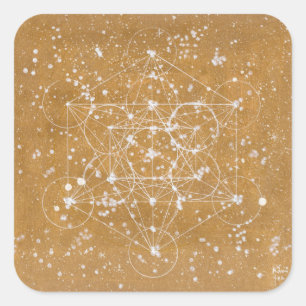 Sticker Carré Metatron's Cube Stecker