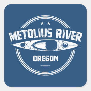 Sticker Carré Metolius River Oregon Kayaking