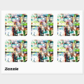 Sticker Carré Metropolis VI (Feuille)