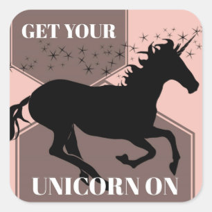 Sticker Carré Mettez Votre Unicorne !