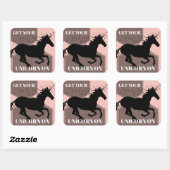 Sticker Carré Mettez Votre Unicorne ! (Feuille)