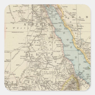 Sticker Carré Meurent Nillander - carte d'atlas du Nil