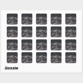 Sticker Carré Meute de loups (Feuille)