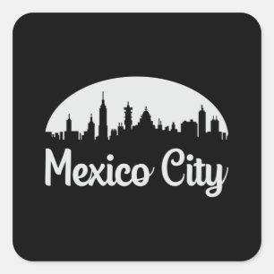 Sticker Carré Mexico City Mexico Cityscape Skyline Drôle cadeau