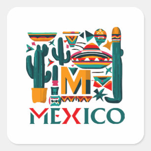 STICKER CARRÉ MEXIQUE
