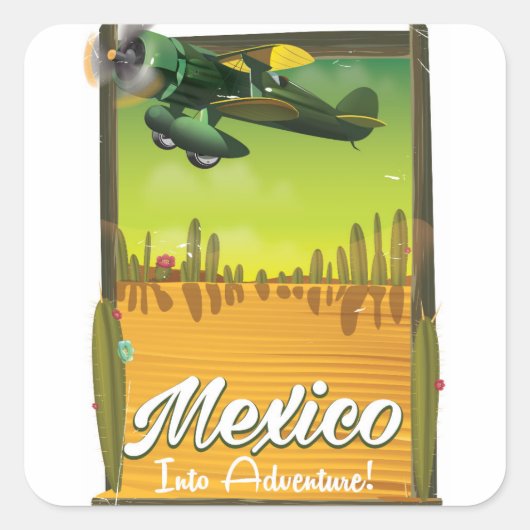 Sticker Carré Mexique dans l'aventure ! (Devant)