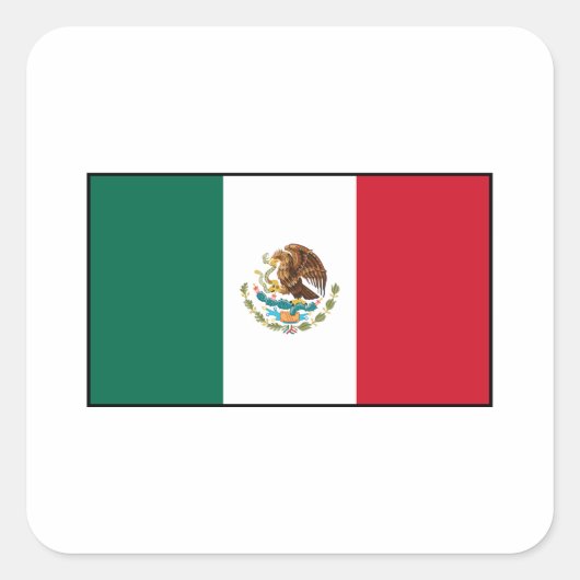 Sticker Carré Mexique - Drapeau mexicain (Devant)