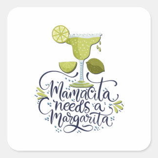 Sticker Carré Mexique - Mama a besoin de Margarita - lumière