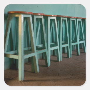 Sticker Carré Mexique, Oaxaca, mur de la ligne Green Bar Stools