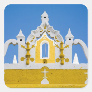 Sticker Carré Mexique, Yucatan, Izamal. Le couvent franciscain 3