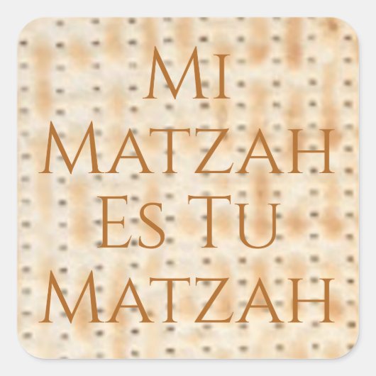 Sticker Carré Mi Matzah Es Tu Matzah Pâque (Devant)