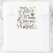Sticker Carré Micah 6:8 Chercher Justice Amour Miscy (Sac)