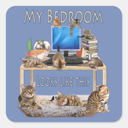 Sticker Carré Micheal vit ici (Devant)