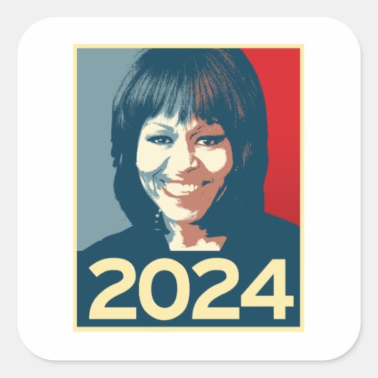 Sticker Carré Michelle Obama 2024 (Devant)