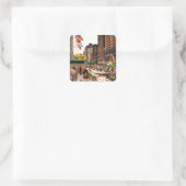 Sticker Carré Michigan Avenue, Chicago par John Falter (Sac)