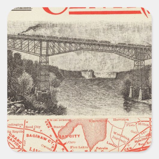 Sticker Carré Michigan Central Railroad (Devant)