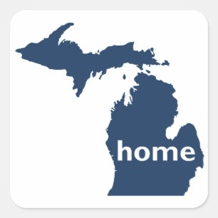 Sticker Carré Michigan Home