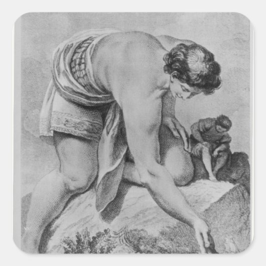 Sticker Carré Micromegas ramasse habilement le navire (Devant)