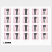 Sticker Carré Microphone Chrome (Feuille)