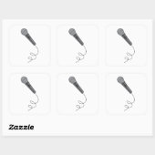 Sticker Carré Microphone Mike ~ Audio Sound Music (Feuille)