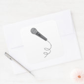 Sticker Carré Microphone Mike ~ Audio Sound Music (Enveloppe)
