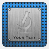 Sticker Carré Microscope ; Aspect métallique (Devant)