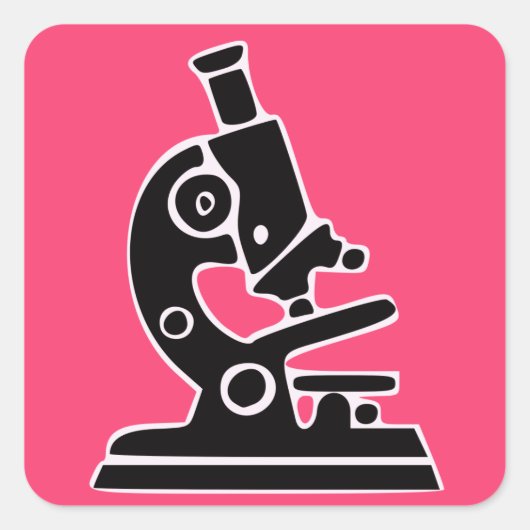 Sticker Carré Microscope rose (Devant)