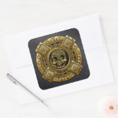 Sticker Carré Mictlantecuhtli - Dieu de la mort aztèque (Enveloppe)