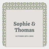 Sticker Carré Mid Century Mod Retro Mariage Olive Green (Devant)
