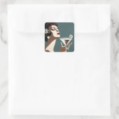 Sticker Carré Mid Century Modern Art The Martini DIva (Sac)