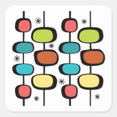 Sticker Carré Mid Century Modern Eames Atomic Ovals Stars Poles (Devant)