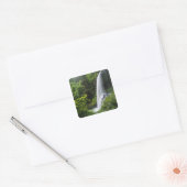 Sticker Carré Middle North falls, Silver Falls State Park, (Enveloppe)