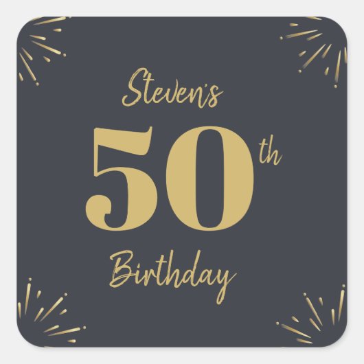 Sticker Carré Midnight Gold Milestone (Devant)