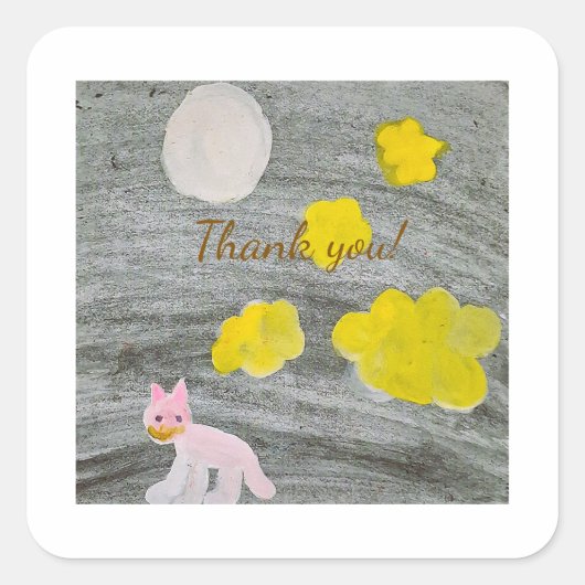 Sticker Carré Midnight Kitty Adventure  (Devant)