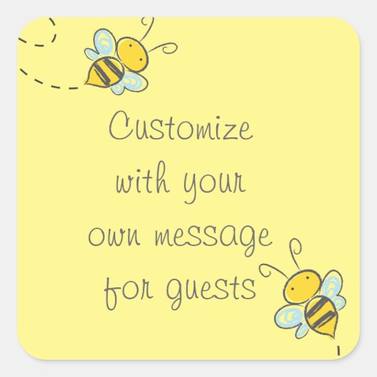 Sticker Carré Miel Bee (Devant)