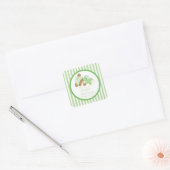 Sticker Carré mignon Baby shower Ours Teddy ! (Enveloppe)
